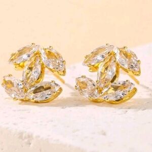Chanel Style Gold Tone Logo Earrings
